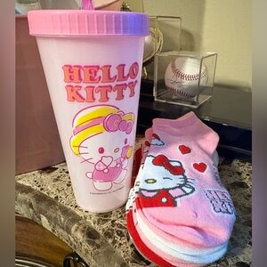 Hello Kitty Pink Tumbler and Socks Set
